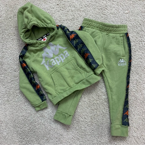 Kappa Other - BABY Toddler Boys KAPPA Olive GREEN Stripe Logo JOGGING Designer TRACK SUIT  2 T
